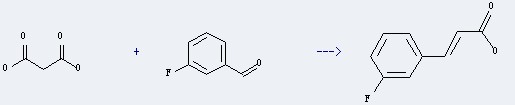 the m-Fluorobenzaldehyde could react with malonic acid to obtain the 3-fluoro-trans-cinnamic acid